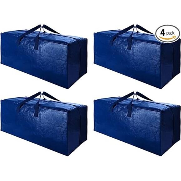 4 Pack Heavy Duty Extra Large Moving Bags with Backpack Straps - Strong Handles - Picture 8 of 8